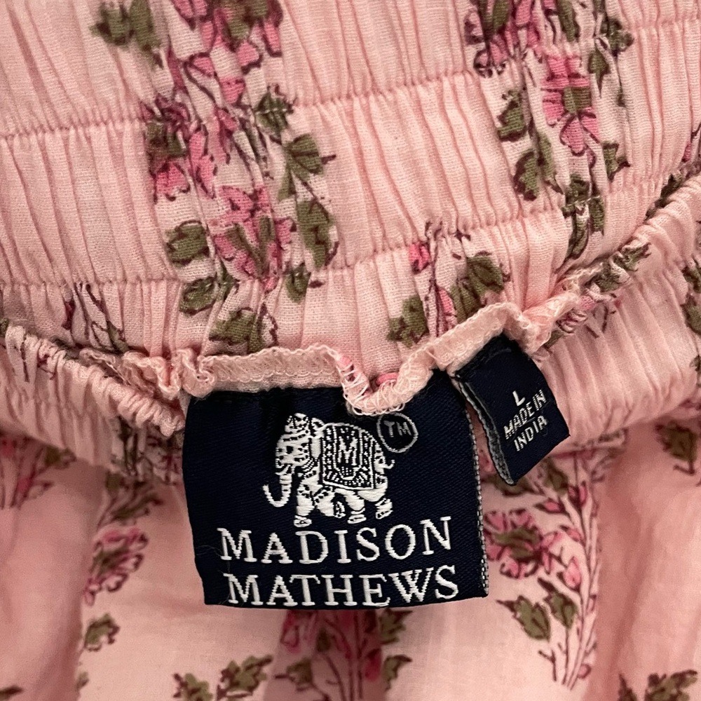 Madison Mathews Pink Tiered Ruffle Skirt Cottagecore coastal. 21 - Picture 3 of 7